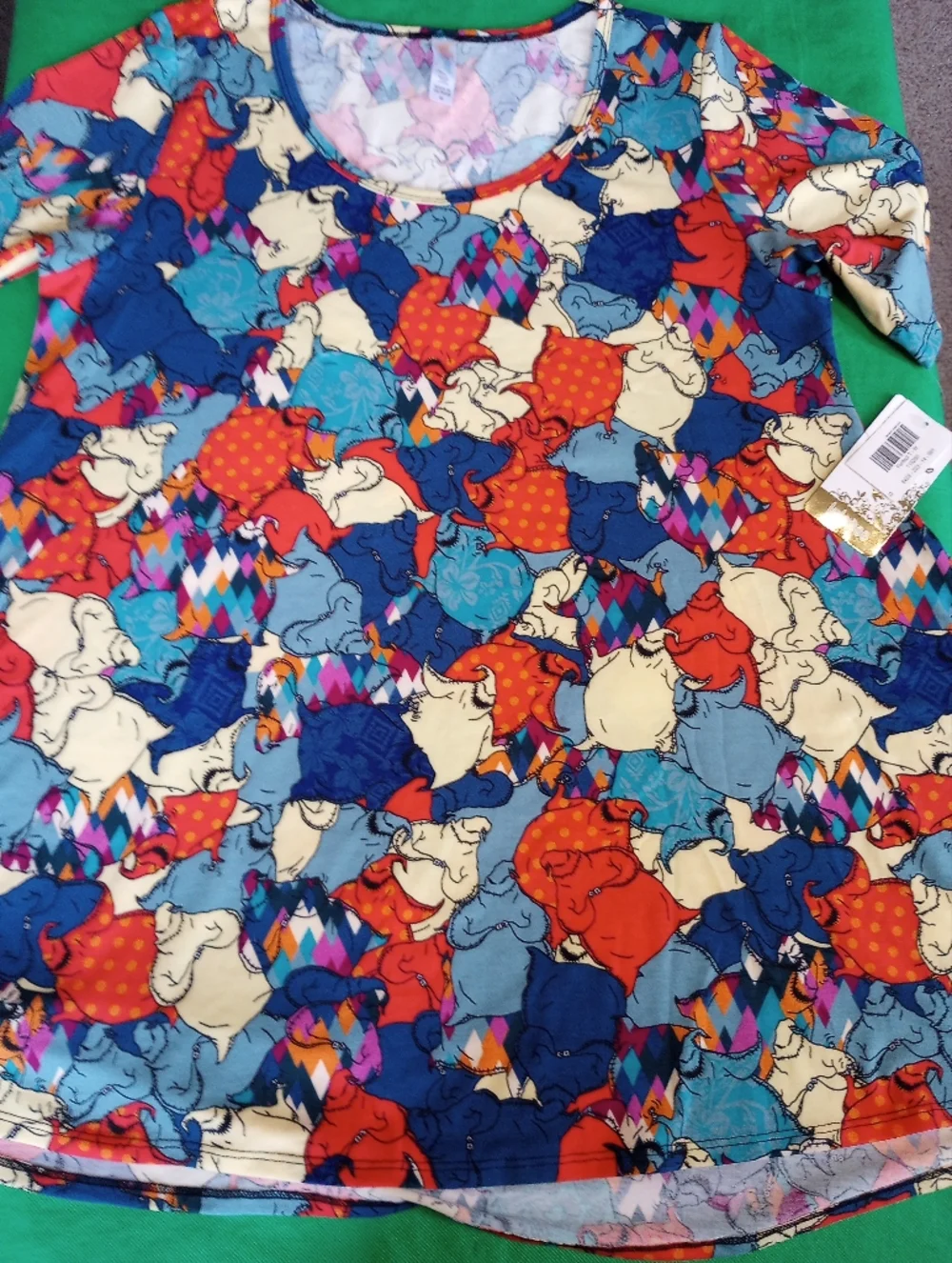 LuLaRoe Disney Oogie Boogie Pastel  Print Top - Pink, Blue, Cream - Picture 2 of 4